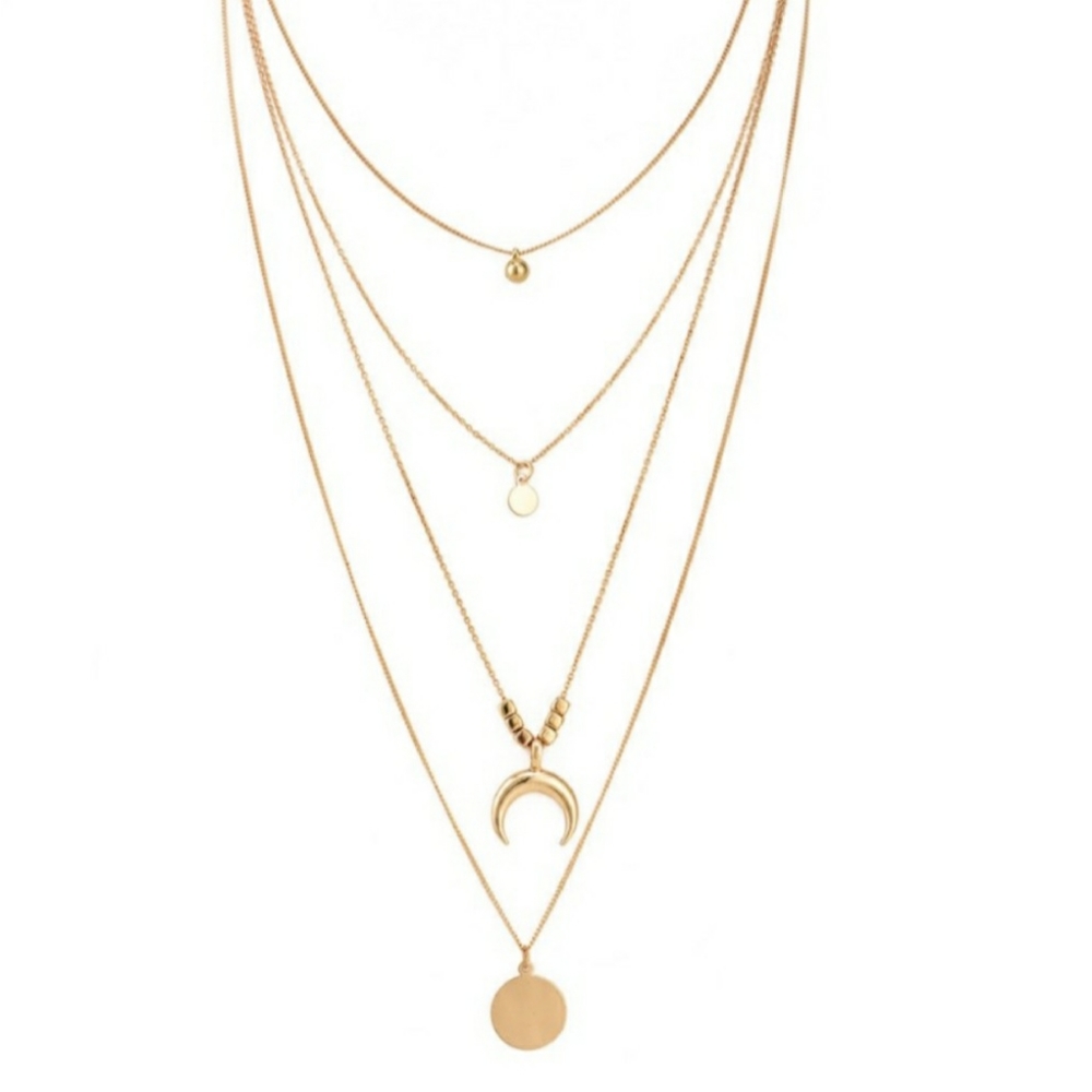 Boho style layered necklace